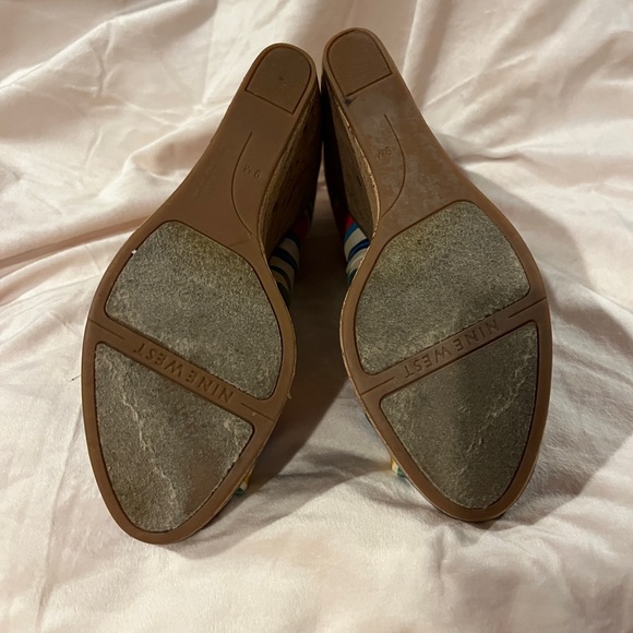 Peep toe wedge multi colored sandals - Picture 6 of 7